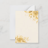 予算フローラ誕生日エレガント金ゴールド招待状クリーム ノートカード (裏面)