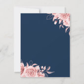 予算フローラ誕生日パーティーバラ金ゴールドネイビー 招待状 (裏面)