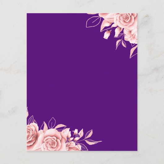 予算フローラ誕生日パーティーバラ金ゴールド&パープル チラシ (裏面)