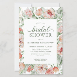 予算フローラ赤面セージグリーンブライダルシャワー