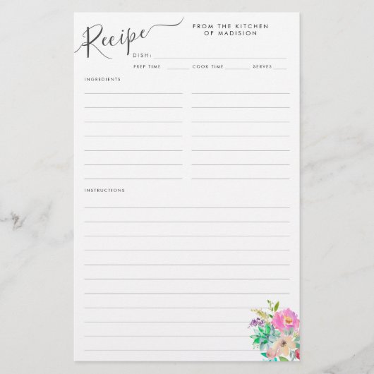 予算フローラ赤面ピンク多肉質レシピカード チラシ (正面)