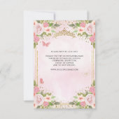 予算フローラ赤面ピンク金ゴールドグリッターキンセアニラ ノートカード (裏面)