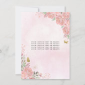 予算フローラ赤面ピンク金ゴールドプリンセスキンセアニェラ ノートカード (裏面)