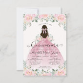 予算フローラ赤面ピンク15th誕生日キンセアニェラ ノートカード (正面)