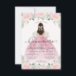 予算フローラ赤面ピンク15th誕生日キンセアニェラ ノートカード<br><div class="desc">フローラ赤面ピンクドレス15th誕生日キンセアニェラ招待状</div>