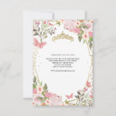 予算フローラ赤面金ゴールドティアラキンセアニラ招待状 ノートカード (裏面)