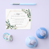 予算フローラ金ゴールドフレームRSVPカード | チラシ (シングル)