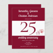 予算フローラ25結婚周年記念招待状 (正面/裏面)