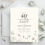 予算フローラ40th誕生日招待状 チラシ<br><div class="desc">庭祝フローラ書道40歳の誕生日の招待とスタイルで、マイルストーンのイベントに最適。フローラ鮮やかデザインと書エレガント道を取り揃え、お客様のお祝いにお洒落より洗練されたトーンを設定。緑豊かな庭園のテーマは、自然美しいと優雅なタイポグラフィを融合し、時代を超越した魅力的な外観を作り出す。屋外や庭をテーマにした集まりに最適で、この特別な機会の喜びを美しく捉え、40歳の誕生日の祭りに参加するゲストを楽しませる。</div>