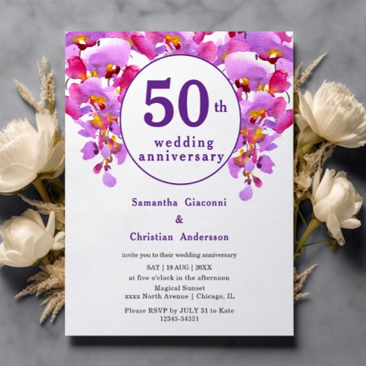 予算フローラ50周年結婚招待状
