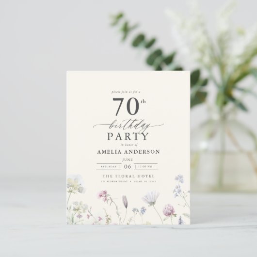 予算フローラ70番目の誕生日招待状 (スタンド正面)