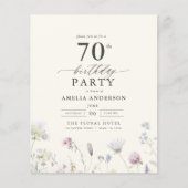 予算フローラ70番目の誕生日招待状 チラシ (正面)