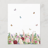 予算フローラ&バタフライブライダルシャワー招待状 (裏面)