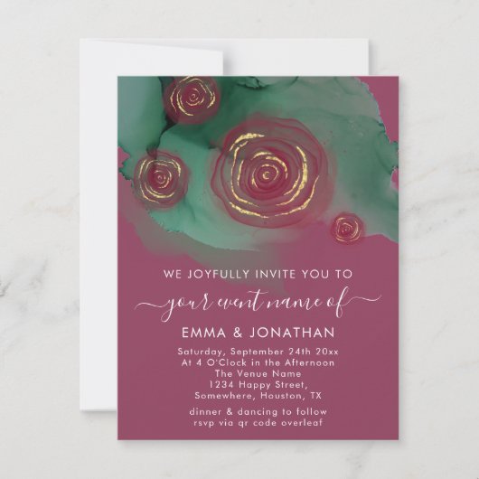 予算フローラQRコードバラ金ゴールドベリーピンク (正面)