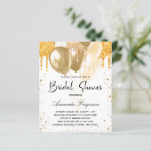 予算ブライダルシャワーの白金ゴールドグリッターバルーン (スタンド正面)