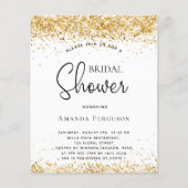 予算ブライダルシャワーの白金ゴールドグリッター招待 (正面)