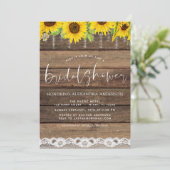 予算ブライダルシャワーひまわり素朴招待状F 招待状 (スタンド正面)