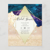 予算ブライダルシャワーキラキラAGATEスパークル招待状 (正面)