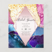 予算ブライダルシャワーキラキラAGATEスパークル招待状 (正面)