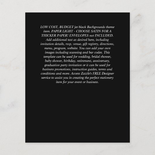 予算ブライダルシャワーグラマー金ゴールドグリッタールックシック チラシ (裏面)