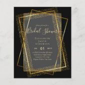 予算ブライダルシャワーグラマー金ゴールドグリッタールックシック チラシ (正面)