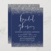 予算ブライダルシャワーグリッターシルバーネイビーブルー (正面/裏面)