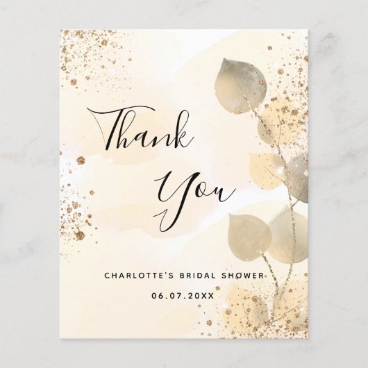 予算ブライダルシャワーゴールデンユーカリ感謝していユー (正面)