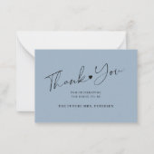予算ブライダルシャワースクリプトのダスティブルー感謝していユー ノートカード (正面)