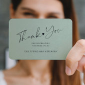 予算ブライダルシャワースクリプ感謝していト緑 ノートカード