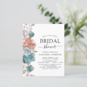 予算ブライダルシャワーターコイズピンク招待状 (スタンド正面)