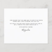 予算ブライダルシャワーハニカムサンキューカード (裏面)