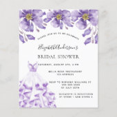 予算ブライダルシャワーバイオレット白いドレスフローラ (正面)