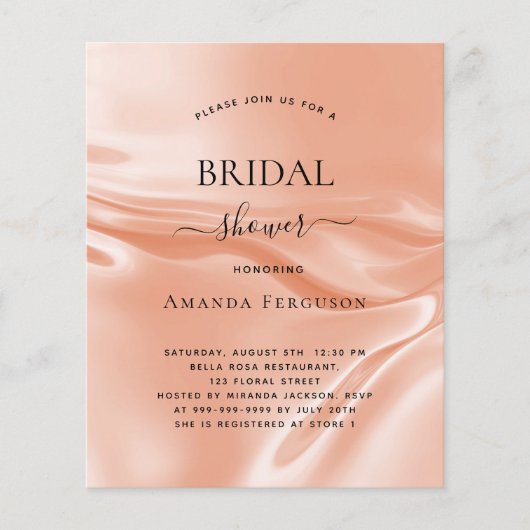 予算ブライダルシャワーバラ金ゴールドサテンシルク (正面)