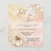 予算ブライダルシャワーバラ金ゴールド素朴なパンプキン秋 (正面/裏面)