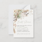 予算ブライダルシャワーパンパスグラモダンス招待 ノートカード (正面)