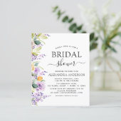 予算ブライダルシャワーパープルワイルドフラワー招待状 (スタンド正面)