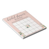 予算ブライダルシャワービンゴゲーム ノートパッド (アングル)