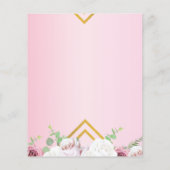 予算ブライダルシャワーピンクフローラ金ゴールドフレーム (裏面)