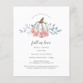 予算ブライダルシャワーフローラパンプキン招待状 (正面)