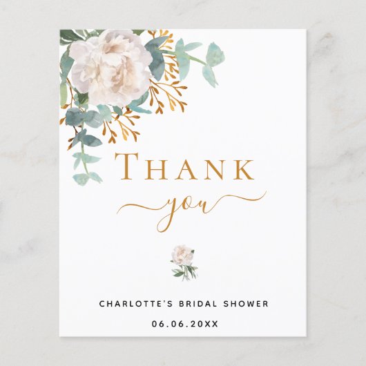 予算ブライダルシャワーフローラユーカリありがとう (正面)