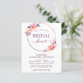 予算ブライダルシャワーブルガンディジオメトリック招待状 (スタンド正面)