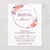 予算ブライダルシャワーブルガンディジオメトリック招待状 (正面)