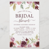 予算ブライダルシャワーブルゴーニュ春招待状 (正面)