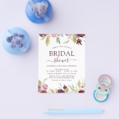 予算ブライダルシャワーブルゴーニュ春招待状 チラシ (シングル)