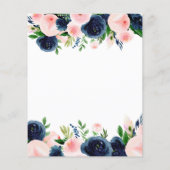 予算ブライダルシャワーブルーピンクフローラ招待状 チラシ (裏面)