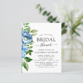 予算ブライダルシャワーブルーフローラ招待状 (スタンド正面)