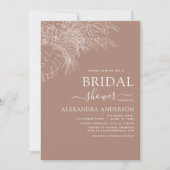 予算ブライダルシャワーミニマリストパンパスグラスインヴィ 招待状 (正面)