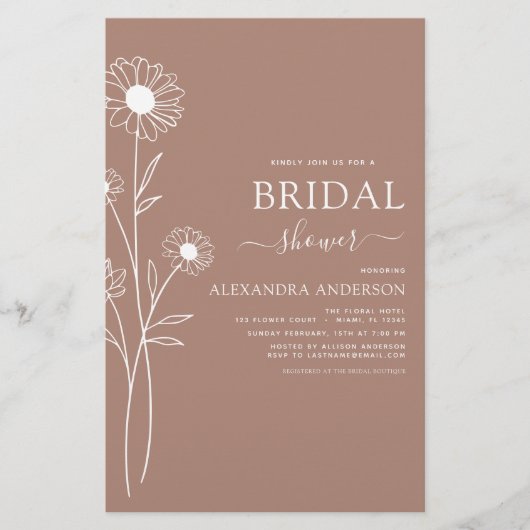 予算ブライダルシャワーミニマリスト植物学フローラ (正面)