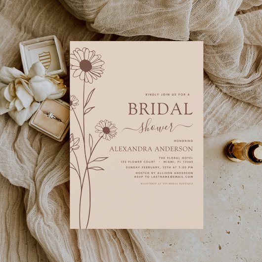 予算ブライダルシャワーミニマリスト植物学フローラ チラシ