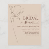 予算ブライダルシャワーミニマリスト植物学フローラ チラシ (正面)